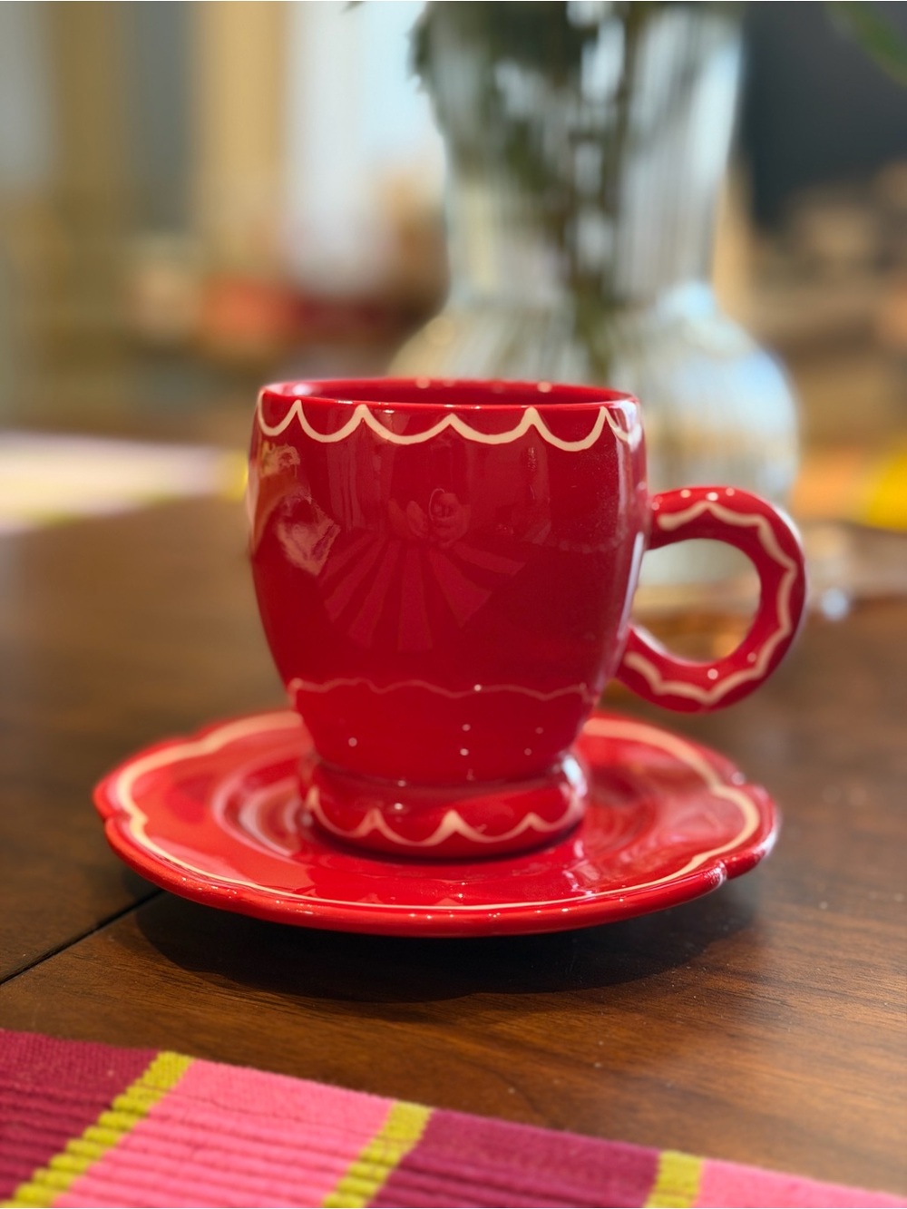 NWT Damson Madder Stoneware Espresso Cup & Saucer